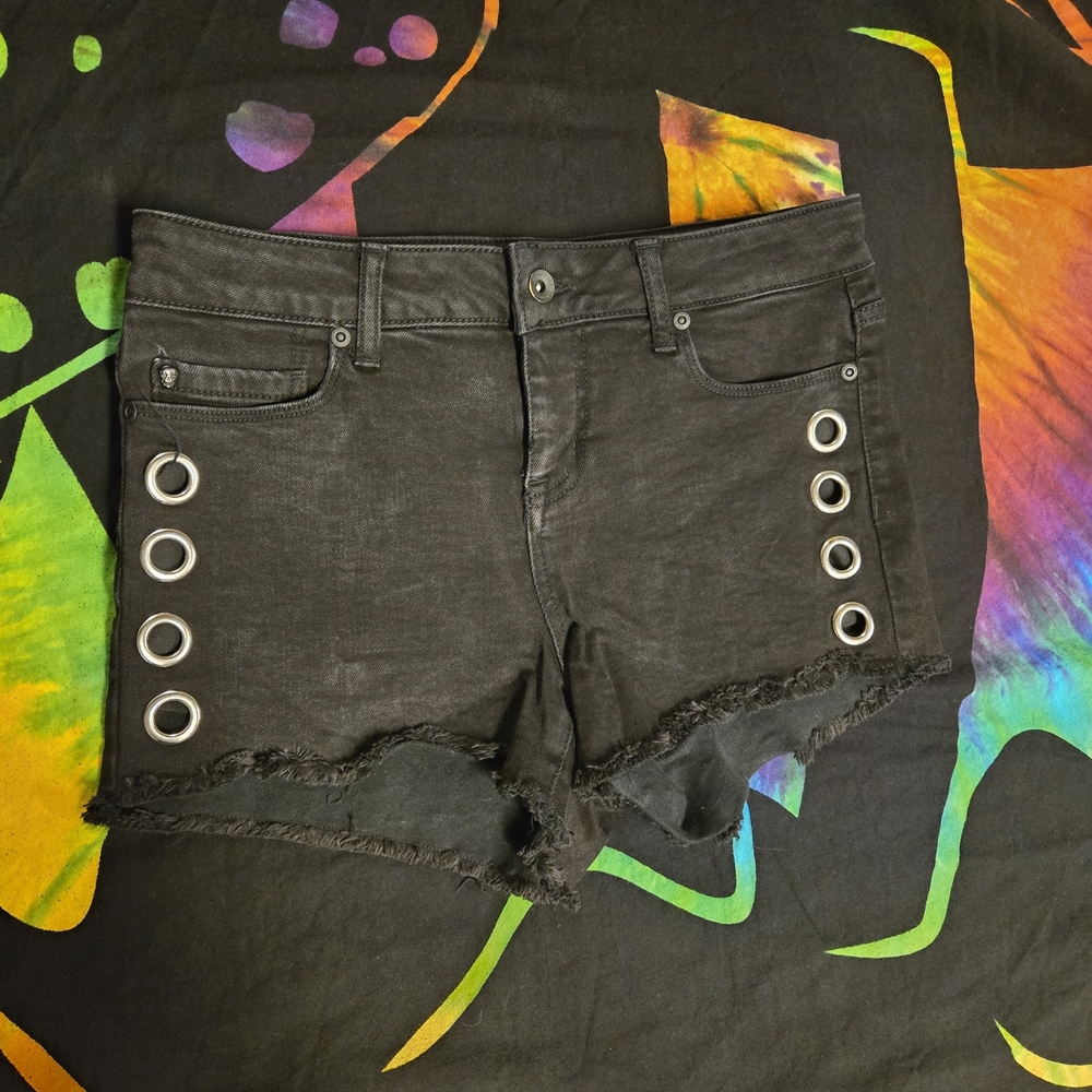 Blackheart Denim Women Shorts with Eyelet Detail